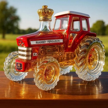 Tractor Shaped Glass Whiskey Bottle-Storyflask