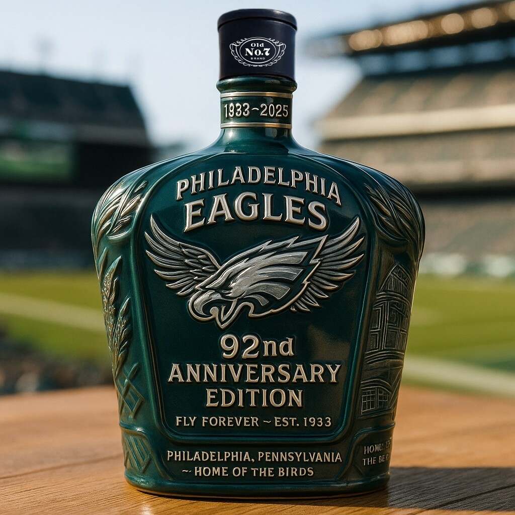 Philadelphia Eagles 92nd Anniversary Whiskey Bottle-Storyflask