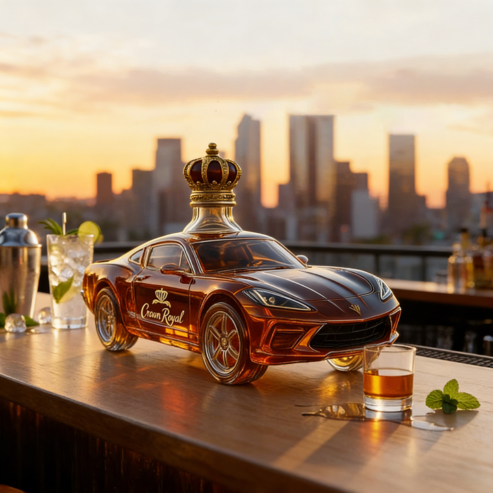 Chevrolet Corvette C8 Whiskey Bottle - Unique Automotive Design Glass Decanter