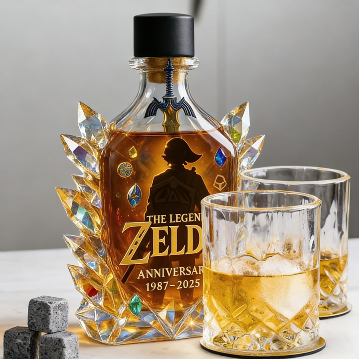 The Dazzling Legend Of Zelda 38th Anniversary 1987-2025 Whisky Bottle - A Masterpiece in Crystal & Spirit-Storyflask