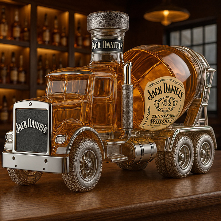 Cement Mixer Truck Whiskey Bottle -  Creative Leak-Proof Empty Wine Carafe Liquor Dispenser