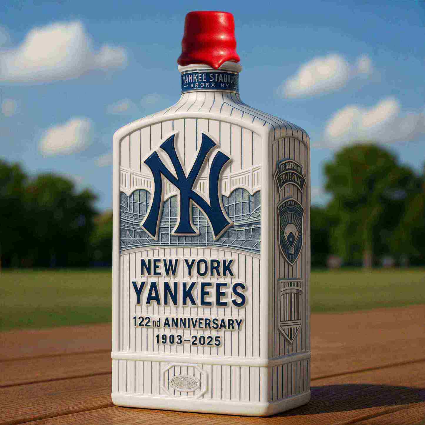 New York Yankees 122nd Anniversary Whiskey Bottle-Storyflask