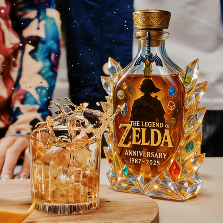 The Dazzling Legend Of Zelda 38th Anniversary 1987-2025 Whisky Bottle - A Masterpiece in Crystal & Spirit-Storyflask