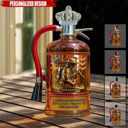 Personalized Firefighter Tribute Limited Edition Whiskey Bottle-Storyflask