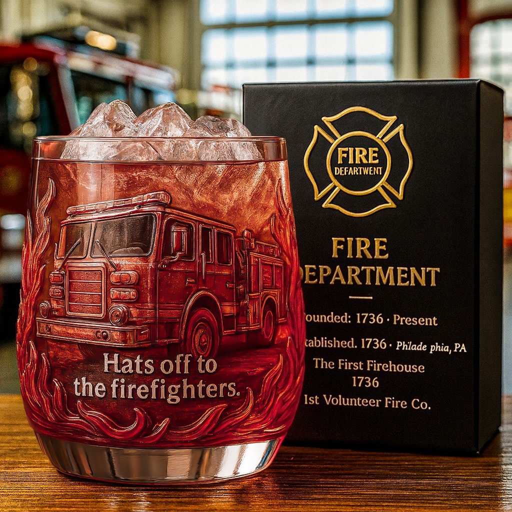 Firefighter Tribute Whisky Glass-Storyflask