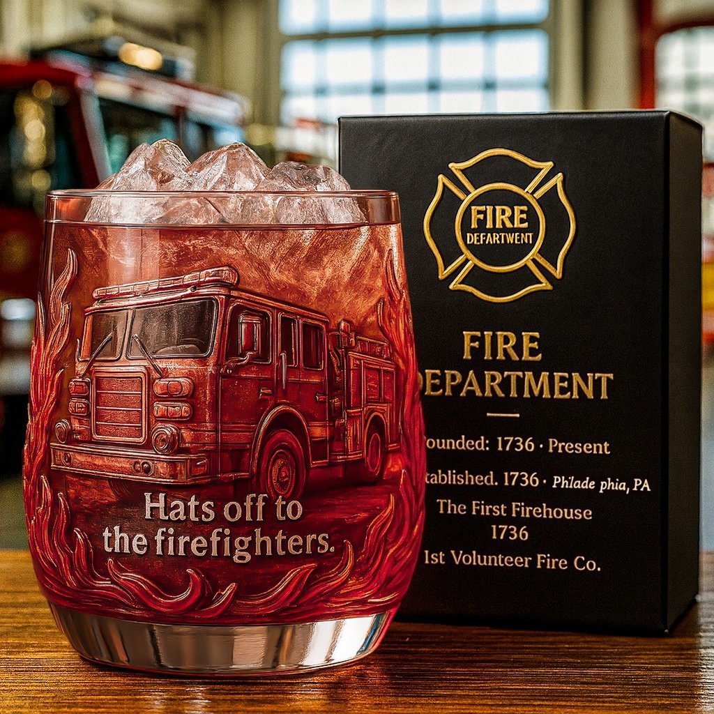 Firefighter Tribute Whisky Glass-Storyflask