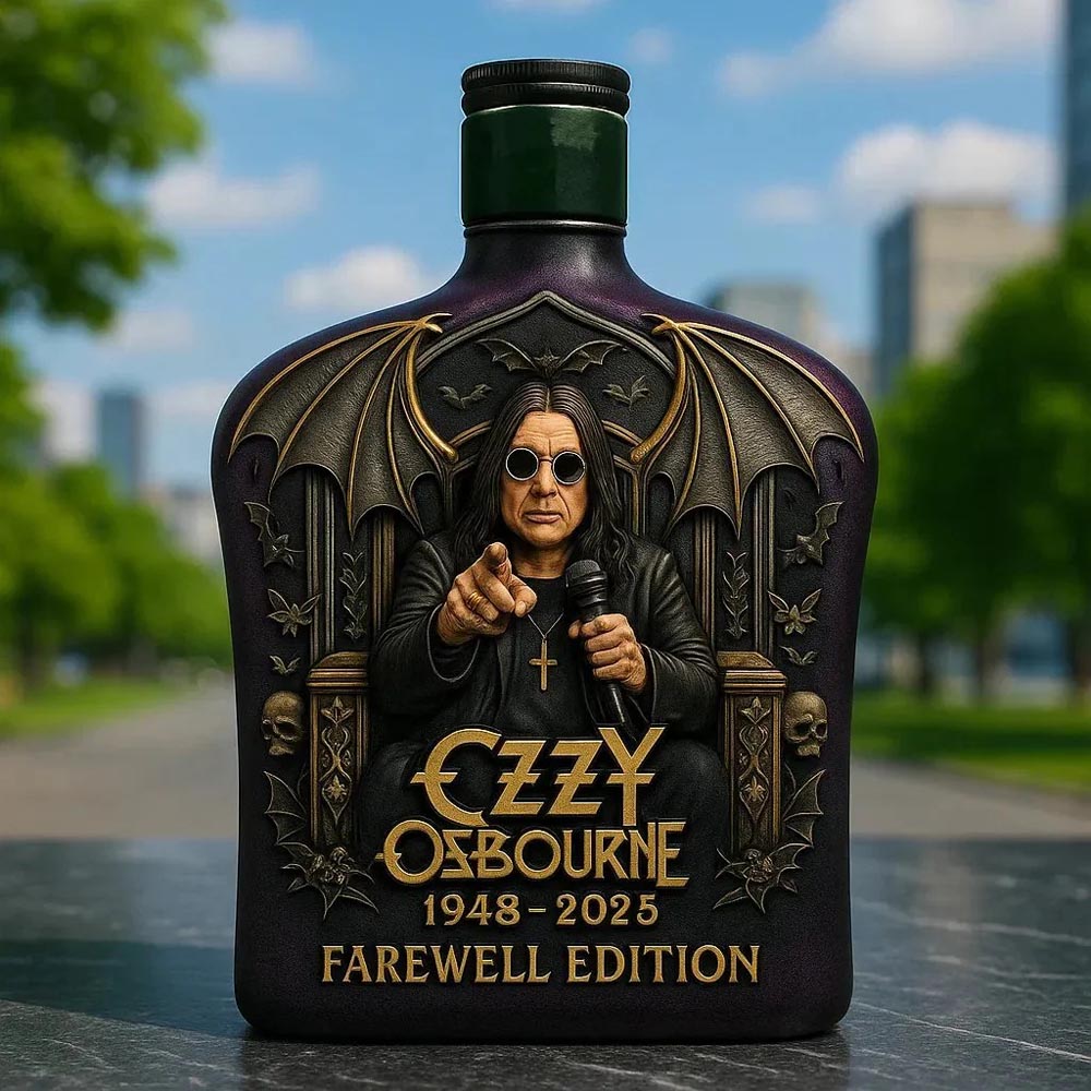 Ozzy Osbourne Embossed Glass Limited Edition Whiskey Bottle-5-Storyflask