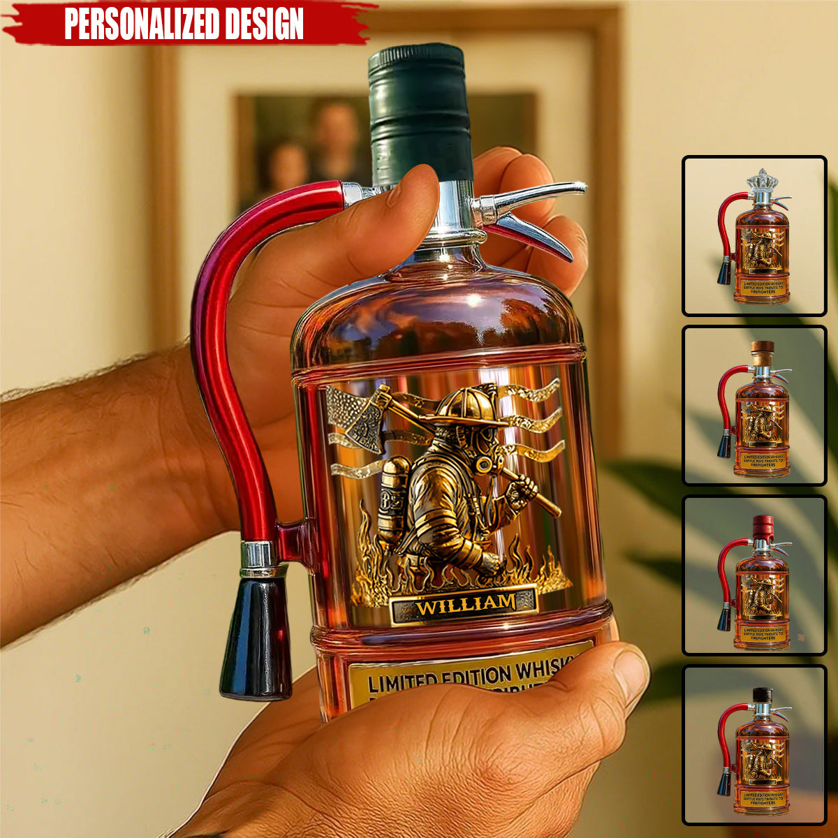 Personalized Firefighter Tribute Limited Edition Whiskey Bottle-Storyflask