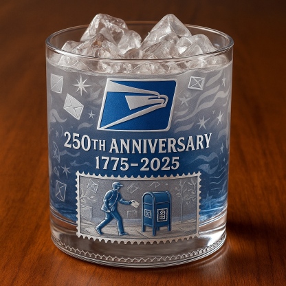 USPS 250th Anniversary Whiskey Glass-Storyflask