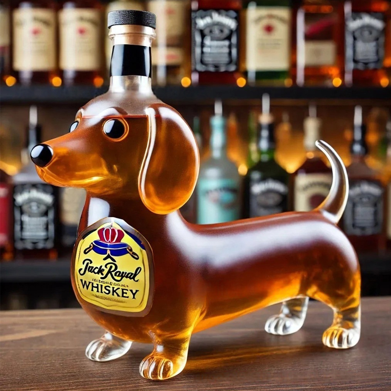 Dachshund Whiskey Lead Free Glass Bottle-Storyflask