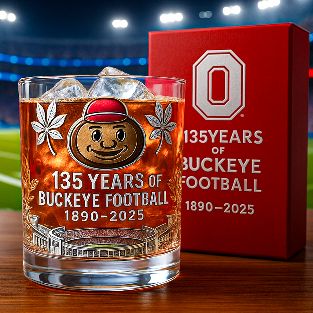 Ohio State Buckeyes 135th Anniversary Whiskey Glass-Storyflask