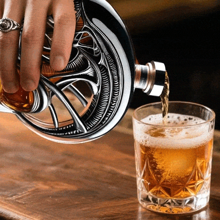 Alien-Inspired Biomechanical Decanter - Glass Art Statue Bottle for Whiskey Wine Beer