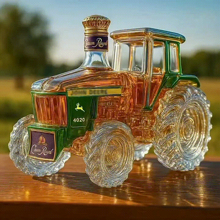 4020 Tractor🚜 Glass Whiskey Bottle-Storyflask