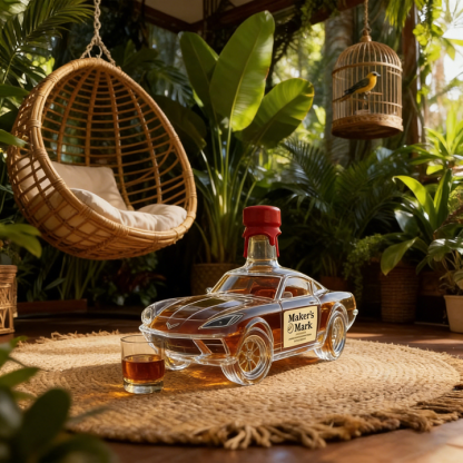 Chevrolet Corvette C8 Whiskey Bottle - Unique Automotive Design Glass Decanter