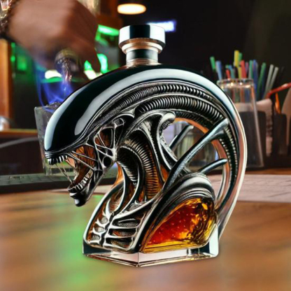 Alien-Inspired Biomechanical Decanter - Glass Art Statue Bottle for Whiskey Wine Beer