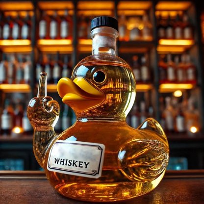 Funny Middle Finger Whiskey Duck Bottle-Storyflask