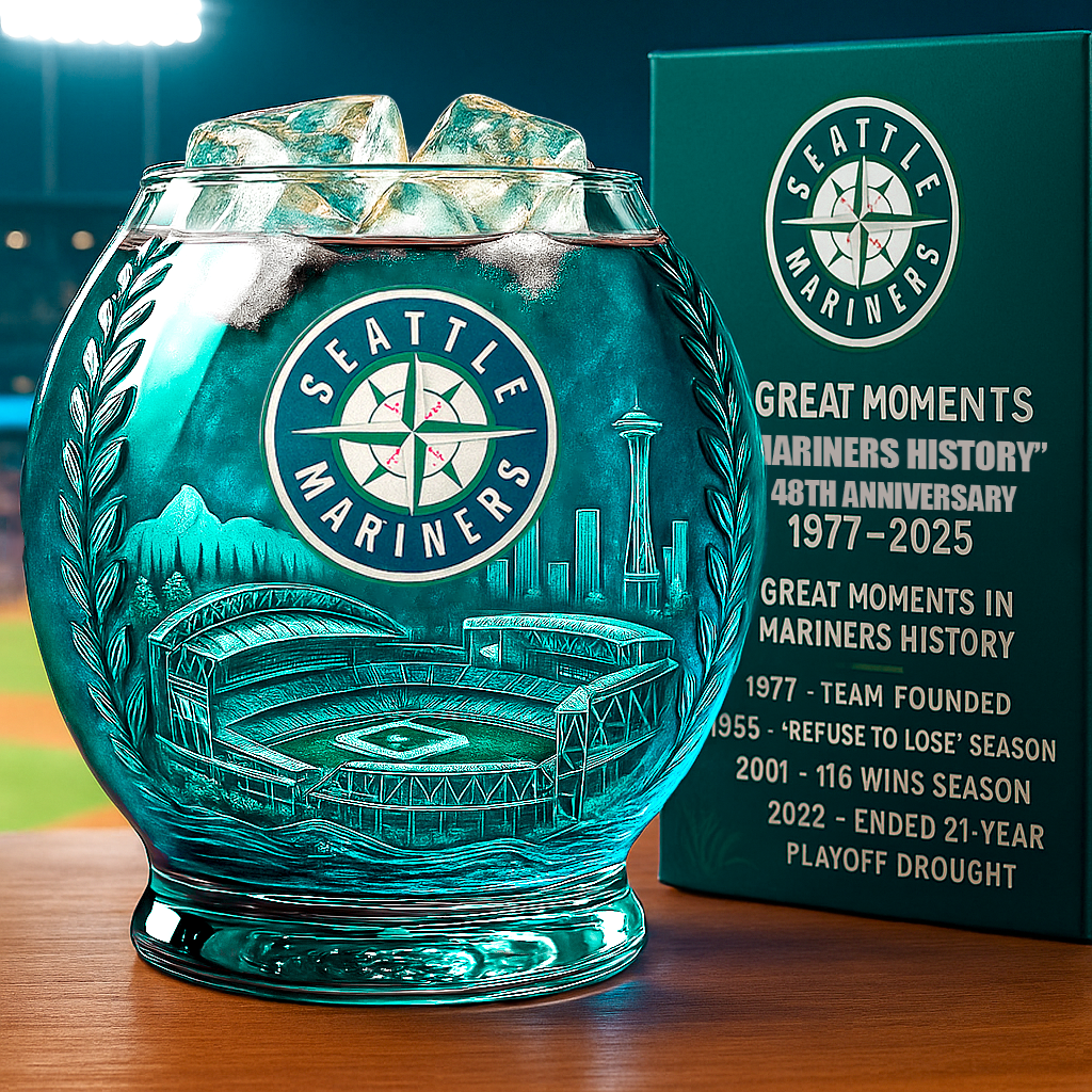 Seattle Mariners 48th Anniversary Whiskey Glass-Storyflask