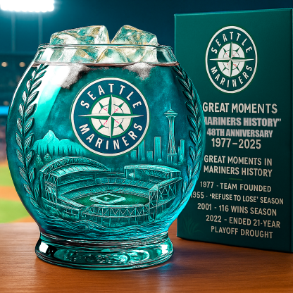 Seattle Mariners 48th Anniversary Whiskey Glass-Storyflask