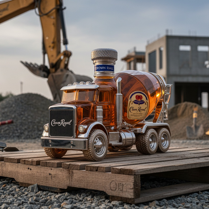 Cement Mixer Truck Whiskey Bottle -  Creative Leak-Proof Empty Wine Carafe Liquor Dispenser