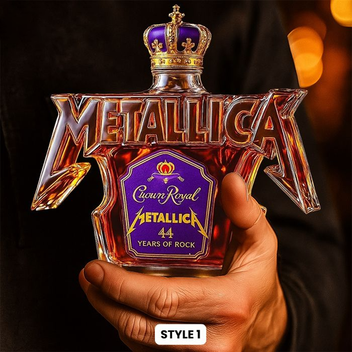 Metallica 44 Years Of Rock Crown Royal Whiskey Bottle-Storyflask