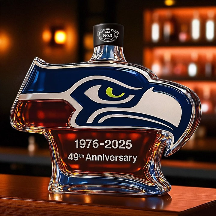 Seattle Seahawks 49th Anniversary Whiskey Bottle - The Ultimate Collectible for The Devoted Seahawks Fan