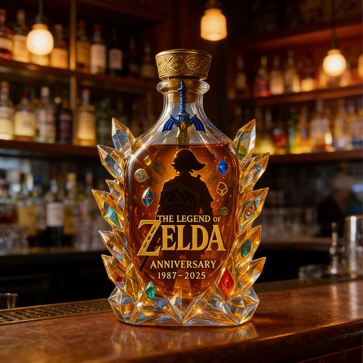 The Dazzling Legend Of Zelda 38th Anniversary 1987-2025 Whisky Bottle - A Masterpiece in Crystal & Spirit-Storyflask