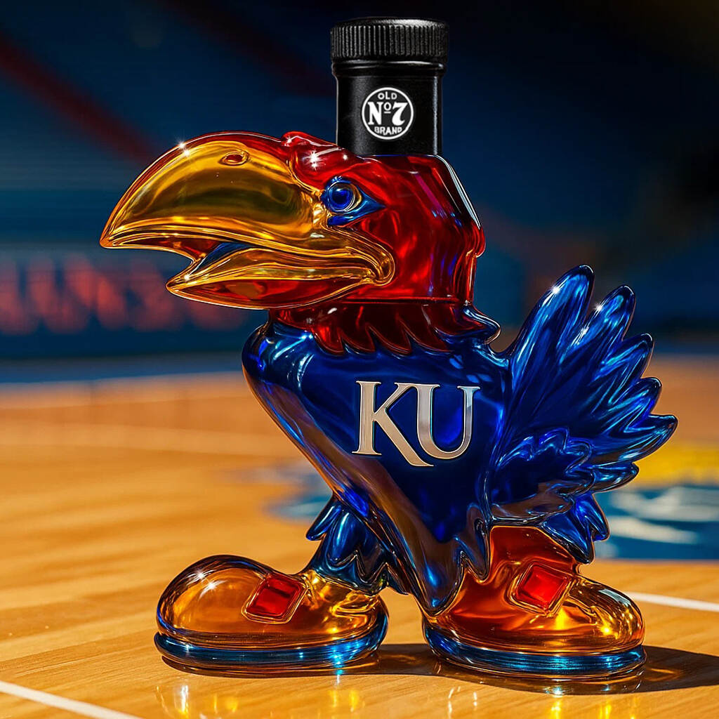 KU Jayhawk Whisky Bottle-Storyflask