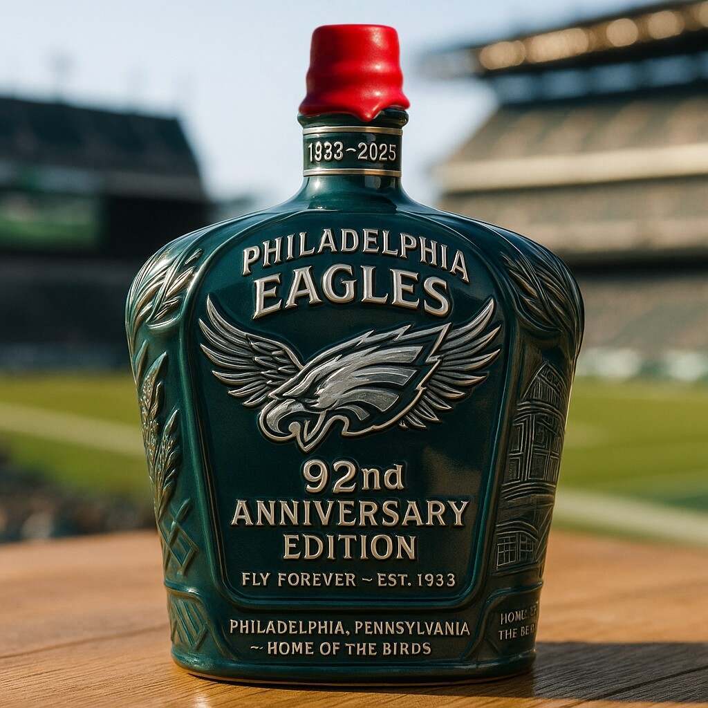 Philadelphia Eagles 92nd Anniversary Whiskey Bottle-Storyflask