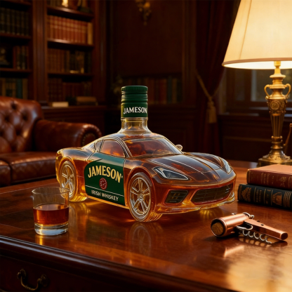 Chevrolet Corvette C8 Whiskey Bottle - Unique Automotive Design Glass Decanter