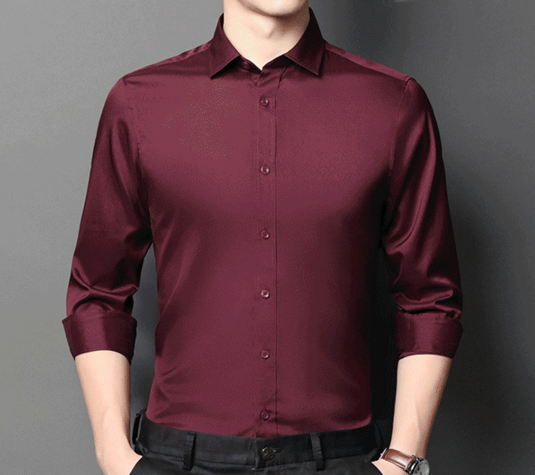 Elasztikus gyűrődésgátló nem vasalható férfi üzleti ing