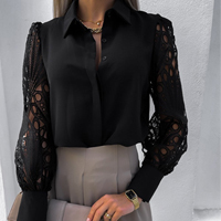 egyszínű csipke szatén splicing ing