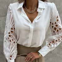 egyszínű csipke szatén splicing ing