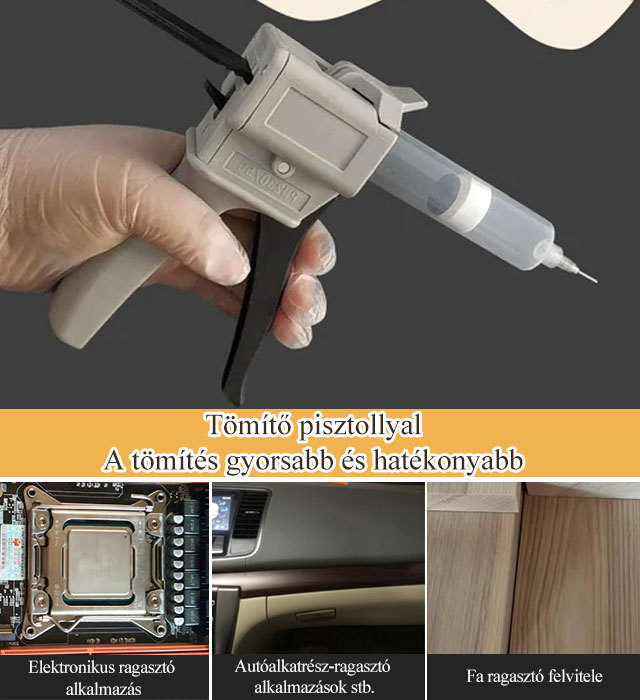 【A tömítés kényelmesebb】 Manuális AB tömítőanyag-tömítő pisztoly