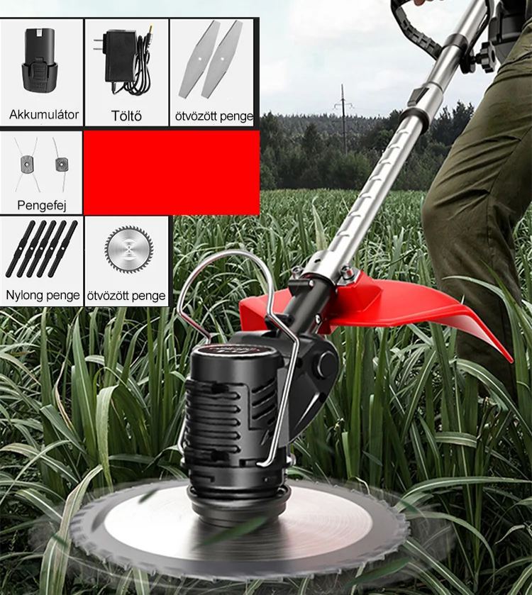 Könnyű lítium akkumulátoros kerti fűnyíró