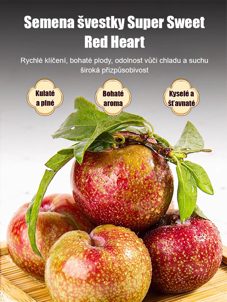 Extra sladké semena švestky s červeným srdcem