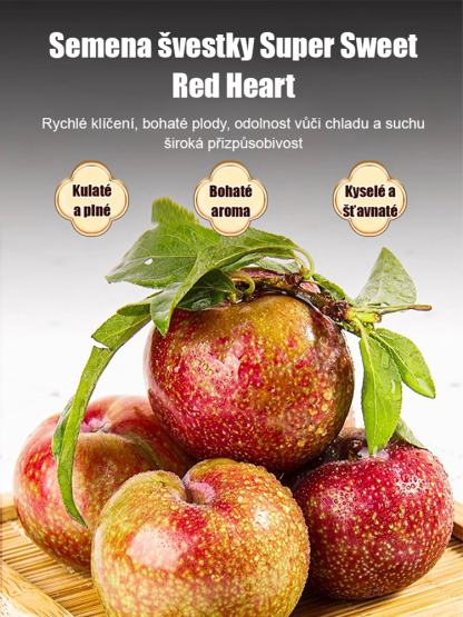 Extra sladké semena švestky s červeným srdcem
