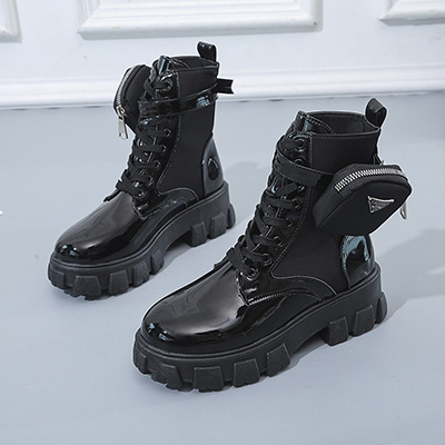 [Wang Xinling azonos stílusa] Új táska platform motoros bokacsizma