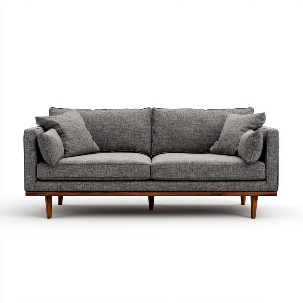 Canapé 2 places en tissu 160x85x82 cm - gris foncé - adapté au salon - design moderne-Quietixe