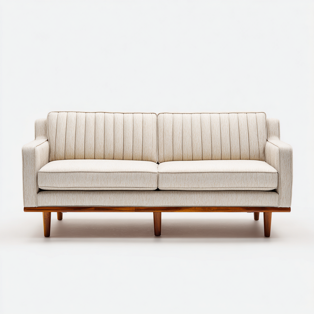 Canapé 2 places Bois-Tissu 165x85x85 cm - Beige - Style contemporain-Quietixe