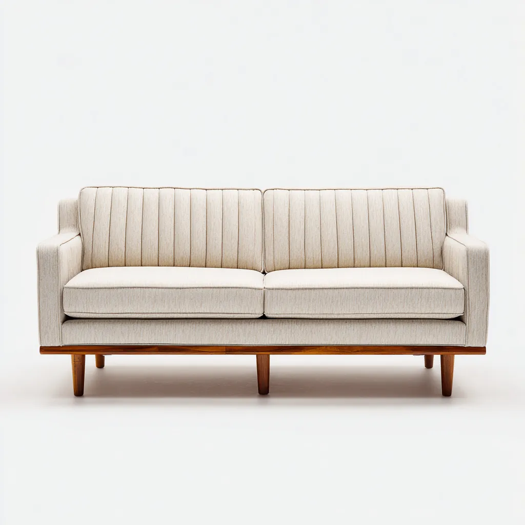 Canapé 2 places Bois-Tissu 165x85x85 cm - Beige - Style contemporain-Quietixe