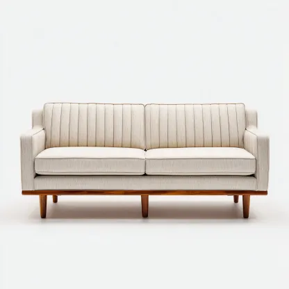 Canapé 2 places Bois-Tissu 165x85x85 cm - Beige - Style contemporain-Quietixe