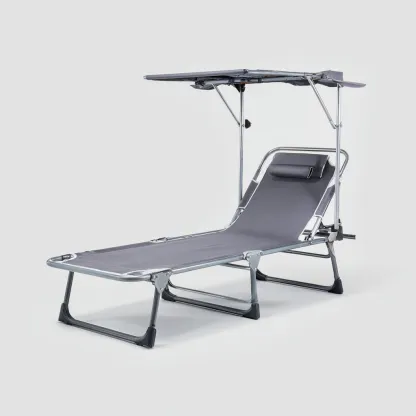 Chaise longue 190x65x95 cm - gris - design moderne-Quietixe