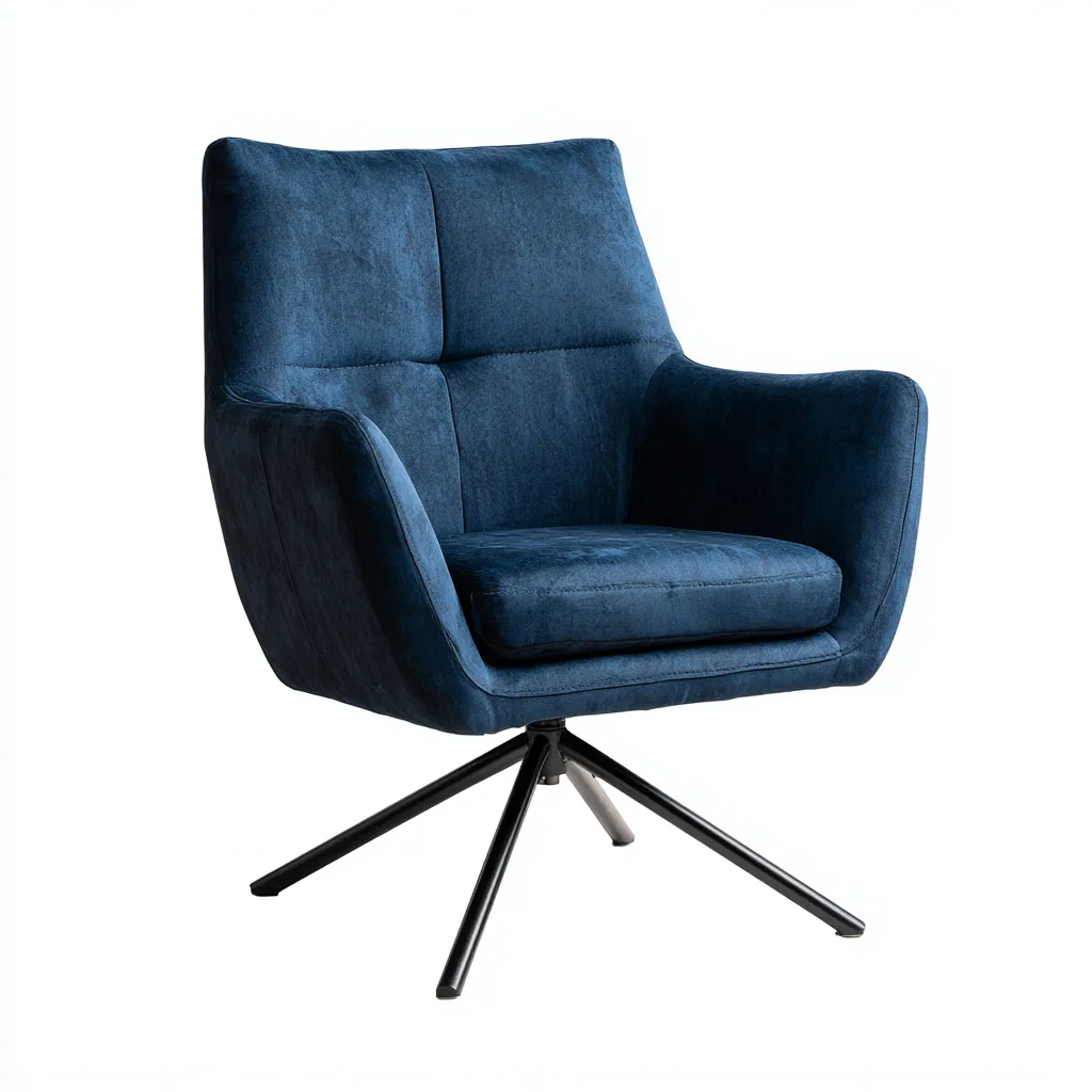 Fauteuil Tissu-Métal 78x72x90 cm - Bleu foncé - Style moderne-Quietixe
