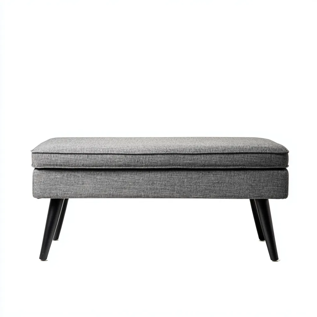 Banc d'entrée Tissu-Métal 90x40x48 cm - Gris-Noir - Design moderne-Quietixe