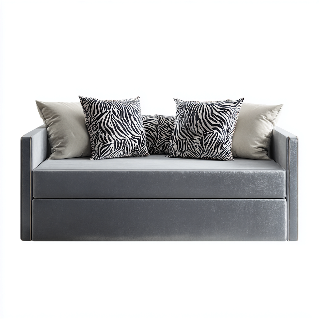 Canapé lit tissu 200x90x80 cm - gris - design moderne - pour salon-Quietixe