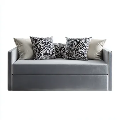 Canapé lit tissu 200x90x80 cm - gris - design moderne - pour salon-Quietixe