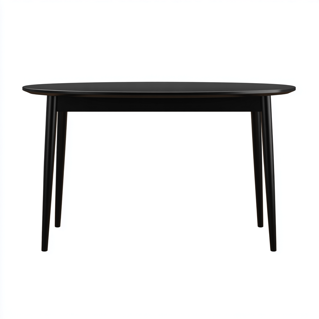 Table à manger bois 120x80x75 cm - noir - style moderne-Quietixe