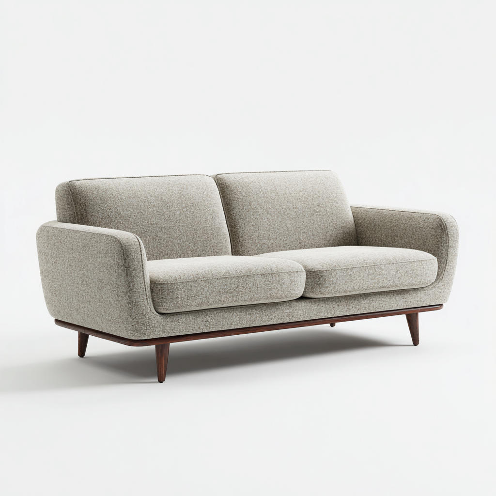 Canapé 2 places 155x82x85 cm - tissu - gris clair - pour salon - style moderne-Quietixe