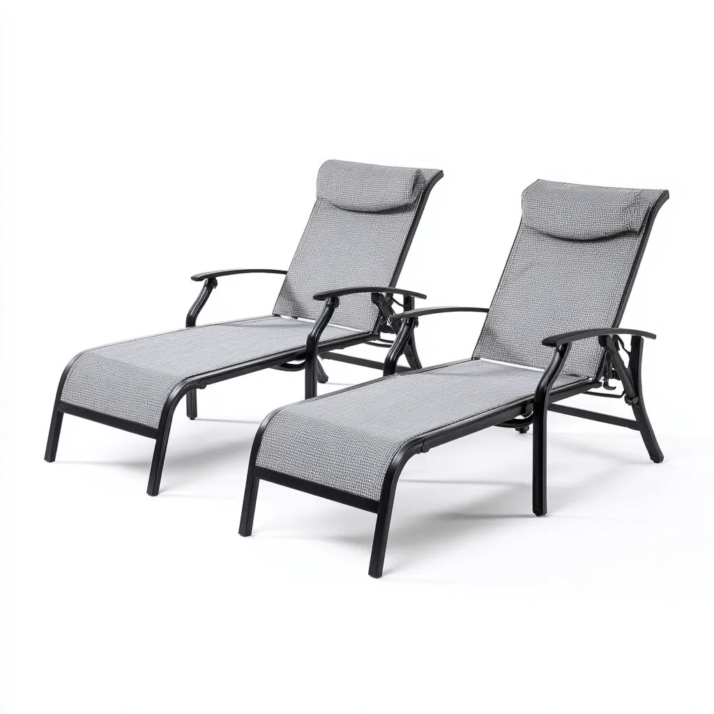 Chaise longue aluminium 185x60x100 cm - gris-noir - adaptée au jardin - design contemporain-Quietixe