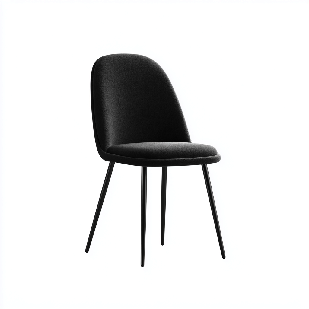 Chaise de salle à manger simili cuir 46x52x83 cm - noir - design moderne-Quietixe